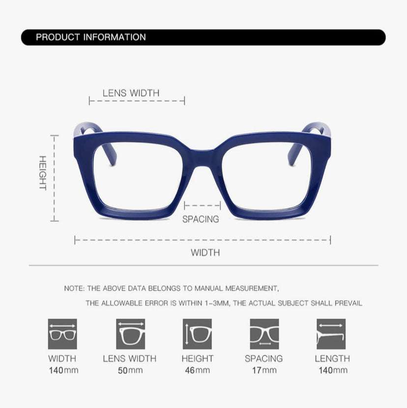 Chigirlmall classic  thick square frame glass