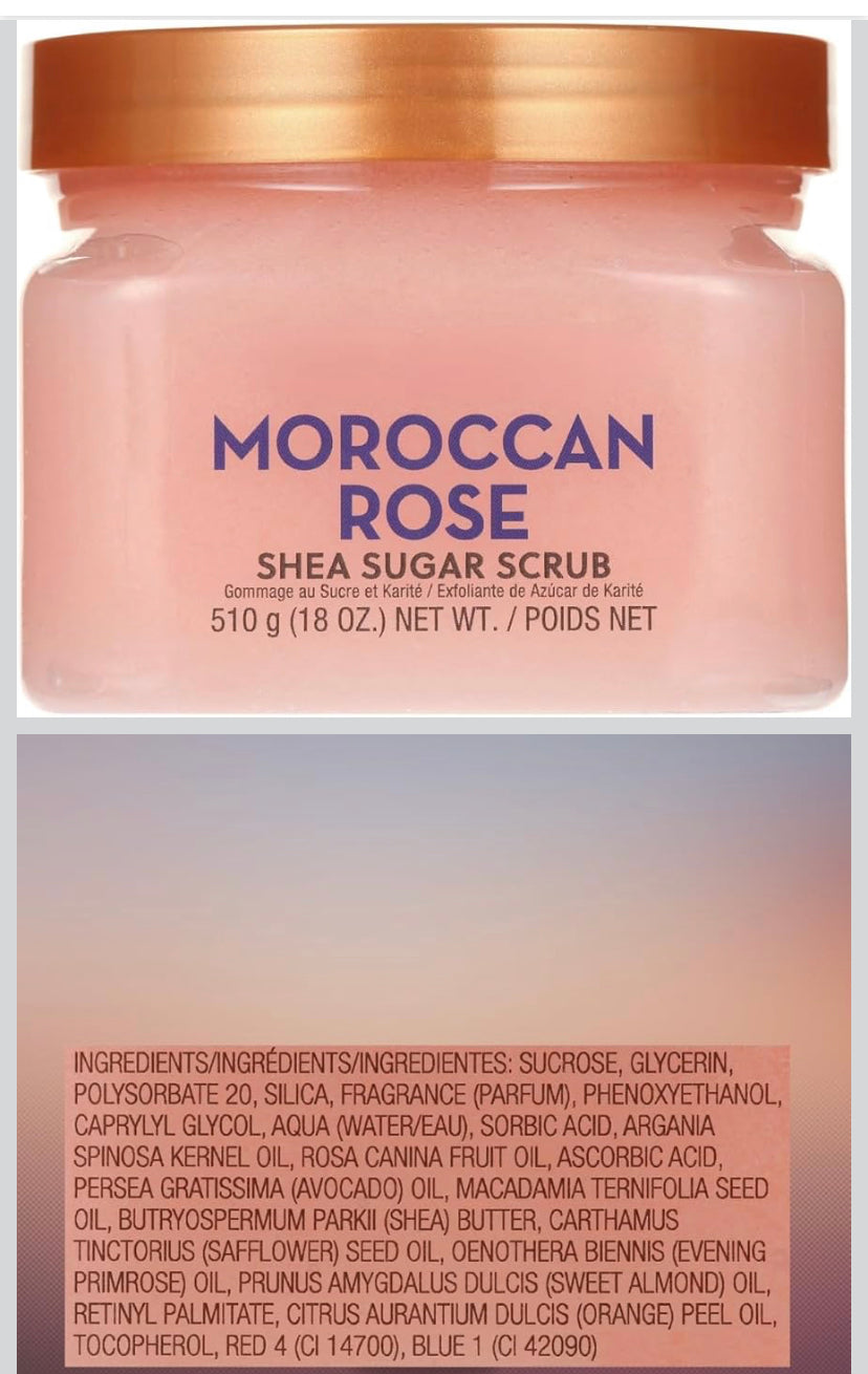 Shea Sugar Scrub Moroccan Rose ~ 18 oz
