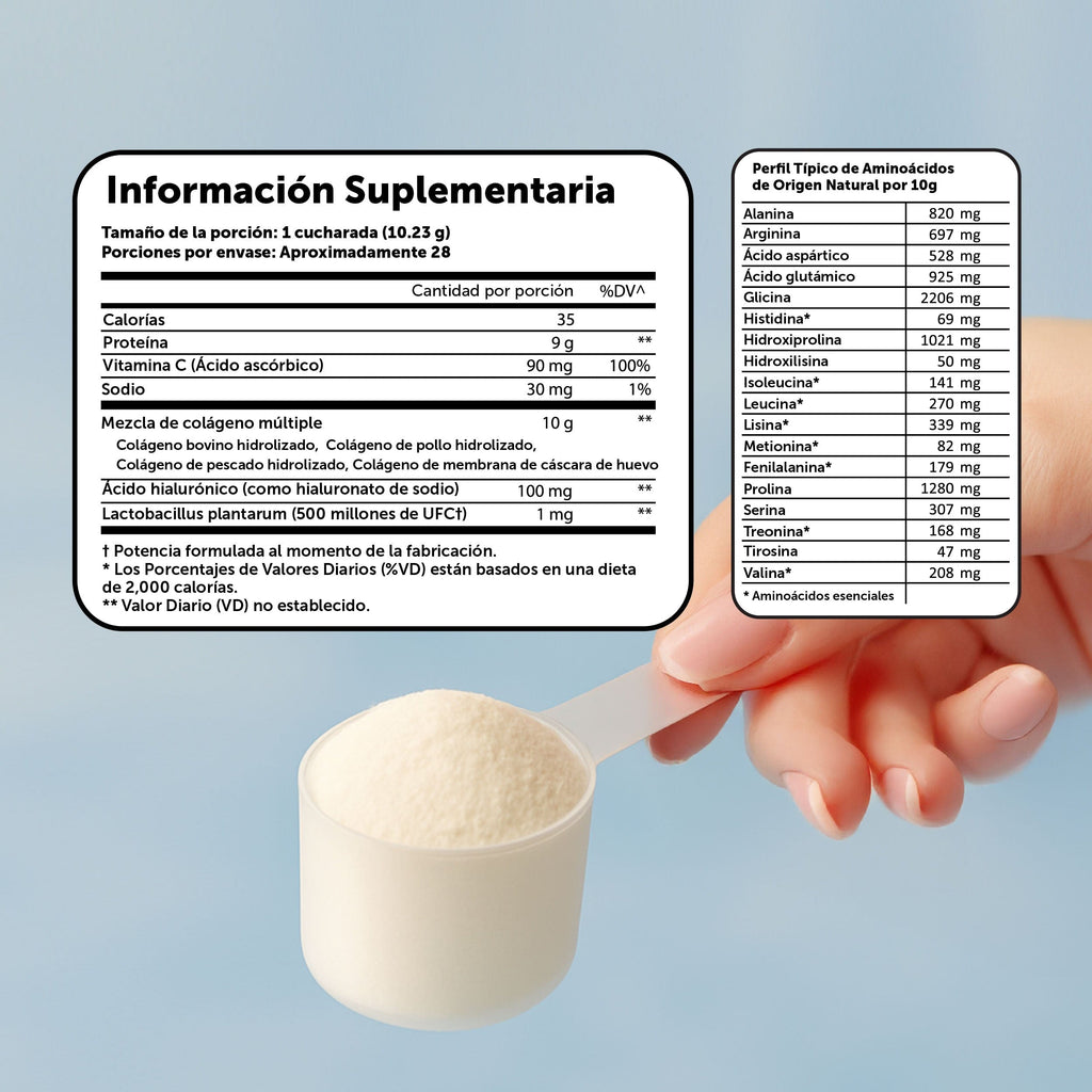 Colageno Hidrolizado 5 en 1 con Ácido Hialurónico, Vitamina C y Probióticos
